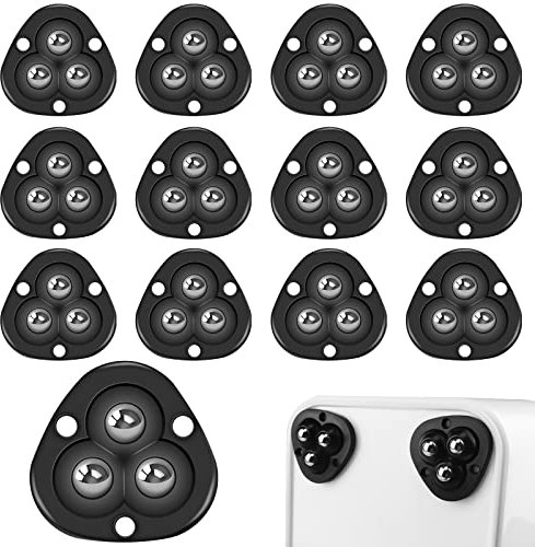 12 Stück Möbelrollen Klein Selbstklebendes Lang anhaltende Haftung, Mini Kugelrollen für Möbel mit 3 Stahlkugeln, Rollen für Möbel Klein 360-Grad-Drehung, Möbelrollen Selbstklebend Caster Wheels