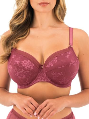 Fantasie Women's Fusion Lace Underwire Full Cup Side Support Bra, Rosewood, 38FF US