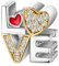 BIZK Gold Love Charm-Anhänger für Armband 925 Sterling Silber Charm Bead Pendant für Europäische Armbänder und Halsketten