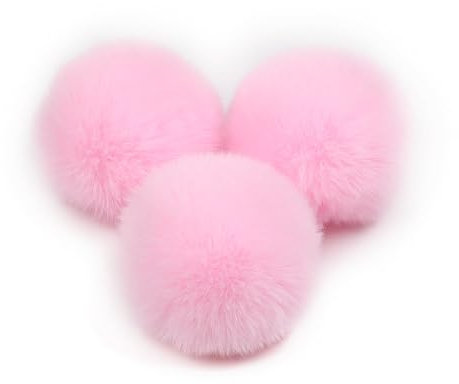 SYSUII 10 Stück 6cm Kunstfell Pompon Fellbommel Kunstfell Bommel Pompon Pom Ball DIY Fell Pom Poms für Damen Mädchen Mützen Beanies Tasche Weihnachtsdekoration Schlüsselanhänger Dekoration -Rosa #3