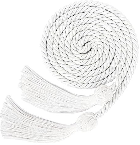 Graduation Honor Cord for Bachelor Gown Master Doctoral White