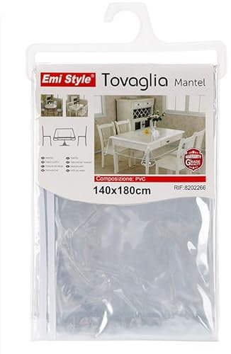 A2ZWORLD Mantel transparente de mesa rectangular de PVC, mantel plastificado protector impermeable fácil de limpiar (140 x 180 cm)