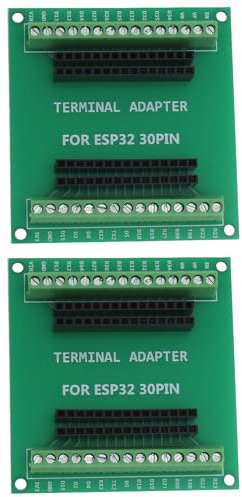 The Lord of the Tools 2 Stück Grün 30 Pin ESP32 Breakout Board Shield GPIO 1 in 2 für 30PIN ESP-WROOM-32 Mikrocontroller Entwicklungsboard 66 x 63 mm