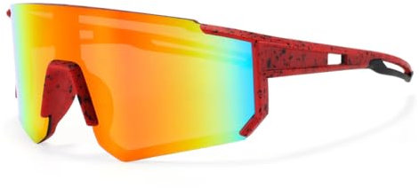 DUOCIYUAN Schnelle Brille Rave,Fahrradbrille Sonnenbrille für Jungen Mädchen Sportbrille UV400 Schutz Teens Rennrad Brille Winddicht,für Jugendliche Kinder Radfahren Laufen Baseball