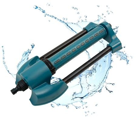 Sillar Oszillationssprenger Rasensprenger mit 15 Düsen bis 240 m2 Gartenbewässerung | Bewässerungssystem Einstellen Reichweite, Reinigungsnadel Enthalten | Wassersprinkler für Garten Rasen Park