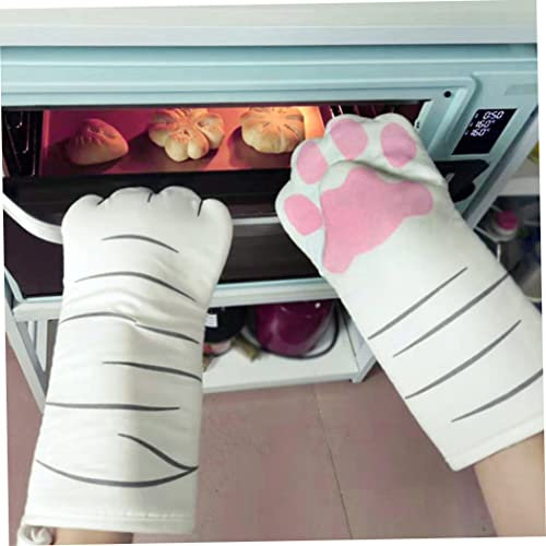 Cat Paw Oven Mitts, 1 Pair Heat Resistant Cat Claw Oven Gloves, Anti Scal Baking Gloves, Kitchen Mitts for Oven
