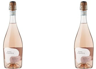 Terra Organica Prosecco Rosé D.O.C.11% ABV 75cl | Organic Italian Light & Extra Dry Sparkling Prosecco Rosé | Award Winning Prosecco Rosé | Produced by Family Run Winery (Pack of 2)