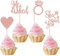 Xsstarmi 24 Pack He Asked She Said Yes Cupcake Toppers Glitter Heart Ring Bachelorette Cupcake Picks Wedding Engagement Cake Decorations for Wedding Bridal Shower Party Supplies Rose Gold