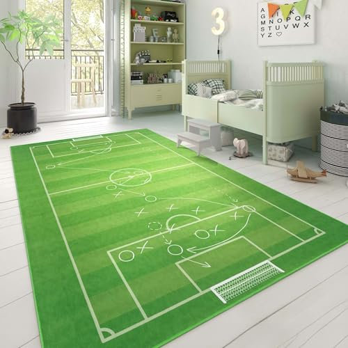 Taracarpet Kinderzimmer Teppich für Kinder, Jungen, Mädchen und Jugendzimmer Fresh Kids Fußballfeld Taktik 200x280 cm