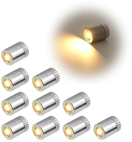 10 Stück Mini LED Licht, Micro LED Licht mit Batterie, Kleine LED Lichter Zum Dekorieren von Puppenhäusern, DIY-Kunsthandwerk, Mini LED Lichter mit Selbstklebender Rückseite (Warmweißes Licht)