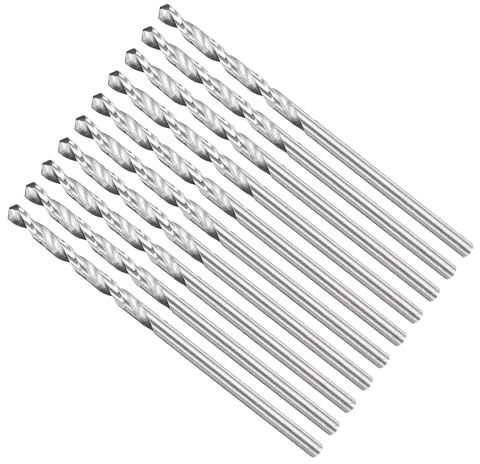 METALLIXITY Drill Bit (2mm) 4241 High-Speed Steel Uncoated 10Pcs | Straight Shank Uncoated (Bright) 118° for Wood Plastic Iron Copper Aluminum Low Soft Metal