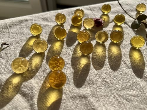FAIRY TAIL & GLITZER FEE 20 Stück Kristall Glas Murmeln Gelb Hochwertige Glaskugeln für Dekoration Sammlungen kreative DIY-Projekte 16 mm Durchmesser Glaskugeln