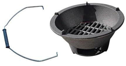 Generic Fornace Portatile in Ghisa per Barbecue Da Tavolo per Giardino E Campeggio, 20 Cm