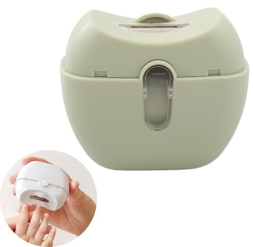 Angel Silk Automatic Nail Clipper Electric Nail Trimmer Polisher 2 in 1 Portable Fingernail Cutter with Light 3 Speeds File Nail Clip Storage Rechargeable Safety Trimmer for Baby Kids Adults Seniors