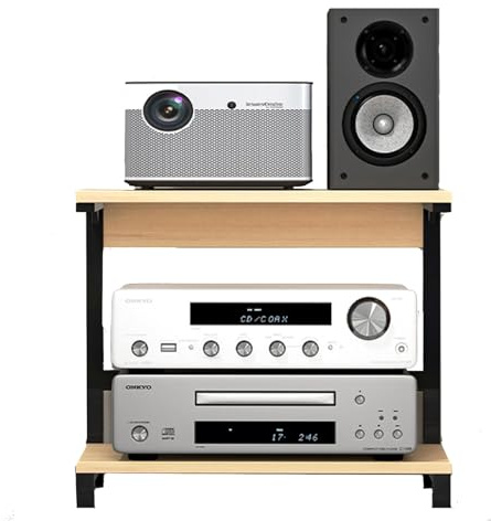 meuble chaine hifi meubles pour audio/vidéo Étagère D'angle Audio-vidéo À 2 Niveaux, Support Pour Amplificateur/équipement Stéréo Pour Bureau, Salon, Meuble AV, Lecteurs DVD/consoles De Jeux(L-48cm/18
