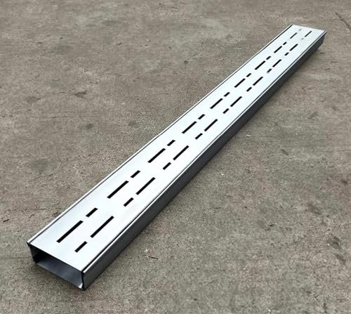 Sumidero Terraza Desmontable Angosto de Acero Inoxidable 304, Rejilla Desague para Jardín/Garaje/Terrazas, Fácil Limpieza & Instalación(W35 x H30mm)