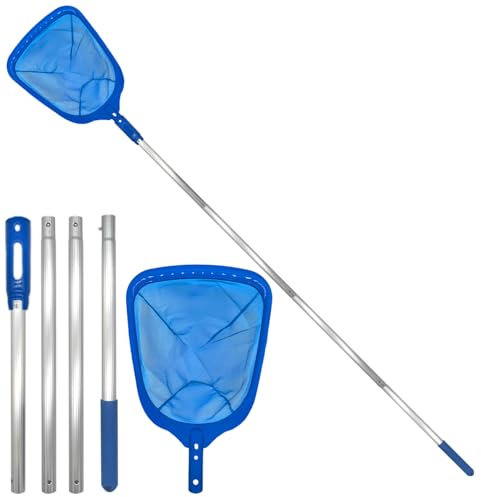 DWTECH Skimmer Pool Kescher, Schwimmbad Kescher mit Teleskopstange,Poolreinigung Laubkescher Kescher für Whirlpools, Spas,Planschbecken,Teich (175cm)