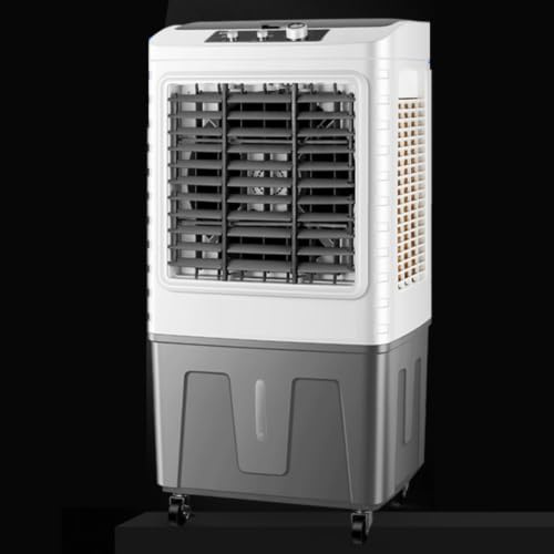 Climatizador Modo Evaporativo 50L Sin Tubo Exterior Triple Función: Frío Humidificador y Ventilación Aire Acondicionado Portátil con 4 Acumuladores de Frío 3 Velocidades Ventilador de Enfriamientoco