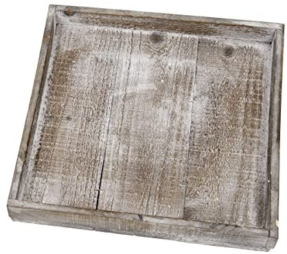 Holztablett 30 x 30 x 4 cm Weiß