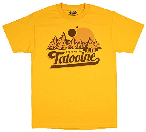 Star Wars Classic Welcome to Tatooine Skywalker Mos Eisley T-Shirt, Or, XXL Homme