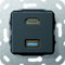 Gira 567910 HDMI USB 3.0 A Kabelpeitsche Einsatz, schwarz matt
