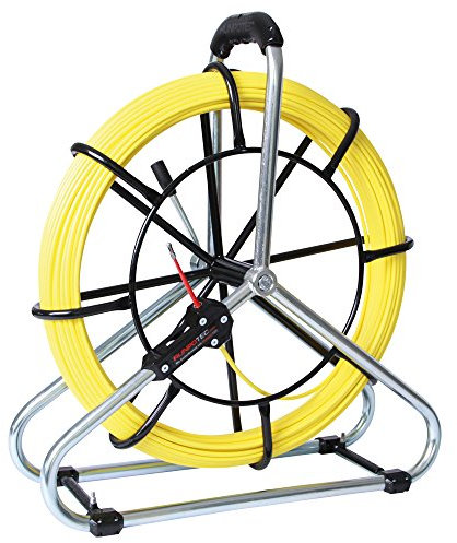 Runpotec Guia Pasacables profesional de fibra de vidrio de 80 m, diámetro varilla 6 mm, Version Standard-Set con carrete de acero, ref. 10066