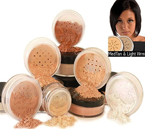 Intelligent Cosmetics® Mineralische Make-Up, Reine Natürliche Make-Up, 6-teiliges Set, 100% vegan & wurde nie bei Tieren getestet, natürlicher LSF - Medium Tan & Light Warm