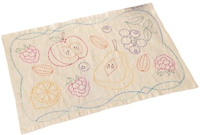 olympus Thread Sashiko Embroidery Set Placemat Nordic Designs Fruit Fabric Printed