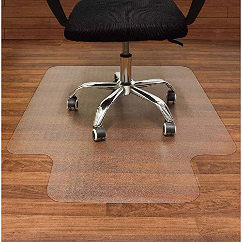AiBOB Tappetino per sedia da ufficio per pavimenti in legno, 91 x 122 cm, tappetino per sedia da pavimento duro sotto la scrivania del computer, facile scorrimento per sedie a rotelle, non si