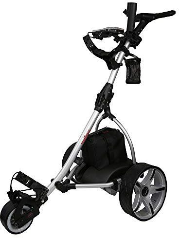 Caddymatic V2 Electric Golf Trolley/Cart With 18 Hole Standard battery With Auto-Distance Functionality Silver/Black
