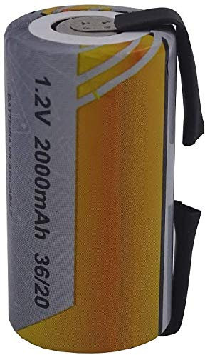 Batteria Pila SC 2000mAh 2.0Ah Ni-Cd 1,2V con lamelle a saldare per pacchi batterie trapani torce allarmi