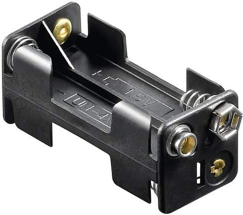 CABLEPELADO Porta batteria piatta | Supporto batteria AAA | Tensione totale: 6 V (1,5 V per batteria) | Adatto per 4 batterie LR3 AAA (FR3, HR3, LR3) Dimensioni 5x2.4x2.4cm