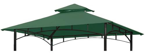 Ontheway Doppelstöckiger Ersatz-Baldachin, Grillpavillon, Dach, Pavillon, Ersatzdach (dunkelgrün)