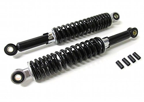 320mm Verstellbares Stoßdämpfer Set in Schwarz, 5-fach einstellbares Federbein passend für Zündapp, Puch, Hercules, Simson und mehr – Universal Stoßdämpfer inkl. 8mm Reduzierhülsen