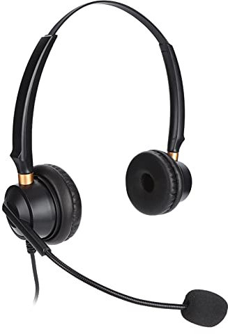 Zunate Telefon-Headset, Kopfmontierter Binauraler Kundenservice-Kopfhörer 2,5 Mm Klinke Business-Freisprech-Kopfhörer mit Geräuschunterdrückung mit Mikrofon, für Schreibtischtelefon Büro