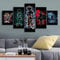 XIAYF Anime Naruto One Piece Dragon Ball Leinwand Bilder Wandbilder Leinwandbilder 5 Teilig HD Poster leinwand Rahmen Gemälde Modern Wohnzimmer Wohnkultur Geschenk 100x55cm