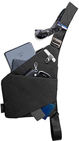 NIID FINO NEO Brusttasche für Herren Crossbody Daypack Schlank Chest Bag Multipurpose Wandern Radfahren (Rechte Hand Dunkelgrau)