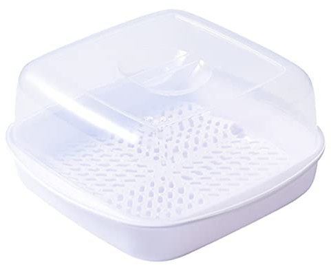 OSALADI Microwave Cookware Steamer Fish Veggie Steamer Vegetable Steamer Steam Cooker Oven Steamer Container with Removable Strainer Steam Vent Lid