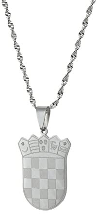 Halskette Mit Karten Anhänger - Kroatien Karte Flagge Anhänger Halsabstände, Charme Ethnische Karten Flagge Pullover Kette Halsketten, Patriotische Karte Hip Hop Schmuck, Für Frauen Männer Part