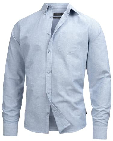 Indicode Herren Kepner Hemd mit Brust-Tasche aus Baumwolle | Herrenhemd für Männer Teal, S