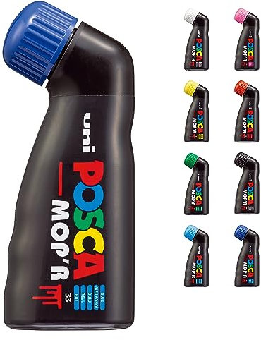 POSCA 183251 - POSCA Marker MOP´R PCM-22, runde Stempelspitze 3 - 19 mm, blau, 1 Stück, ergonomische Form