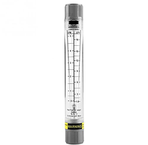 Flüssigkeitsdurchflussmesser, LZM-15G Acrylrohr-Typ Rotameter, hohe Genauigkeit Wasserdurchflussmesser, 0,5-5 GPM & 1,8-18 LPM, 1/2 Zoll Innengewinde…