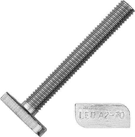 Techtanium® Hammerkopfschrauben M8 x 16 mm [für Montageschiene Typ 28/15] aus Edelstahl A2 (10 Stück) | Ankerschrauben | Gewächshausschrauben | Halfenschrauben