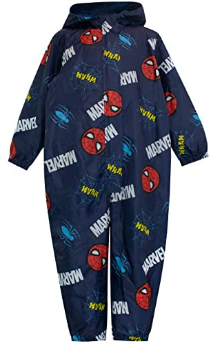 Marvel Puddle Suit | Spiderman All in One Suit For Kids | Boys Rain Suit | Blue 3-4 Years