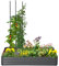 Outsunny Piazza Orto fioriera rettangolare in metallo, grande capacità, 180 x 90 x 29,5 cm, con tutori per pomodori e piante rampicanti