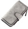 wojonifuiliy01 Mode Frauen Brieftasche Kupplung Kartenhalter Geldbörse Dame Lange Handtasche Multi Card Buckle Wallet Planzeiger Mit (Grey, One Size)