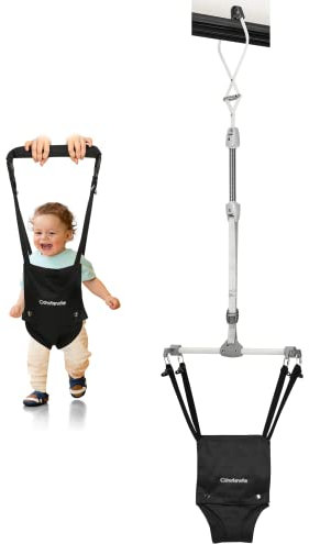 Cowiewie Baby Türhopser mit stabiler Türklemme, Tragbarer Türhopser für Baby 6-12 Monate, Schwarz