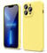 oakxco Designed for iPhone 13 Pro Phone Case Liquid Silicone Bumper Grip, Cute Thin Slim Soft Rubber TPU Plain Smooth Gel Cover for Women Girl Aesthetic, Matte Solid Protective & Shockproof, Yellow