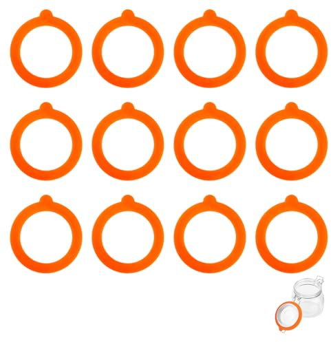 AMONENZ 12 Stück Einmachgläser Dichtungen, Silikon Glasdichtungen 97 × 70, Dichtungen Ersatz Einmachgläser Einkochringe für Weckgläser Bügelgläser
