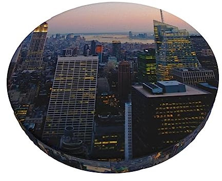HerfsT New York City Runde Hockerbezüge, weicher Samt, Barhocker-Bezüge, waschbar, elastischer Hocker, Sitzkissenbezug, staubdicht und leicht zu reinigen, Stuhlhusse, 35,6 cm